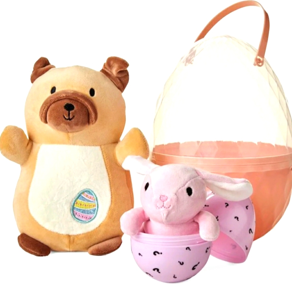 Squishmallows HugMee Dog +  Mystery Easter Egg Bee Happy 2022 SEALED KELLYTOY